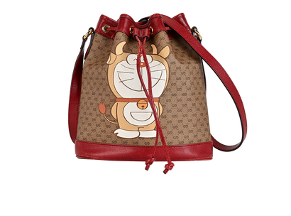 X Doraemon Bucket Bag, &pound;375, Handbags, Beige, Canvas, Front view